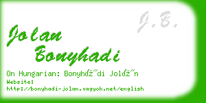 jolan bonyhadi business card